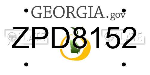 ZPD8152 Georgia License Plate