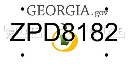 ZPD8182 Georgia License Plate