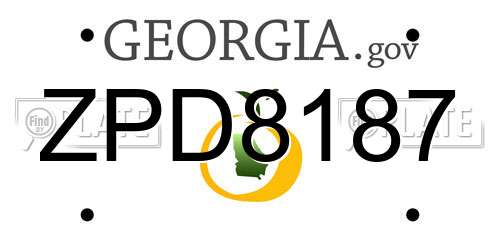 ZPD8187 Georgia License Plate