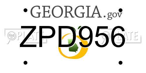 ZPD956 Georgia License Plate