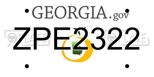 ZPE2322 Georgia License Plate