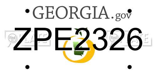 ZPE2326 Georgia License Plate