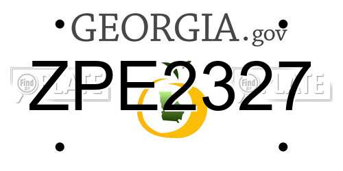 ZPE2327 Georgia License Plate