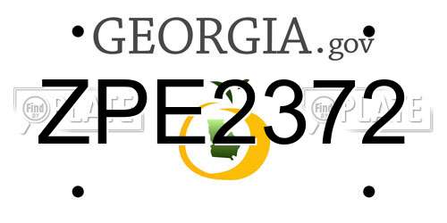 ZPE2372 Georgia License Plate