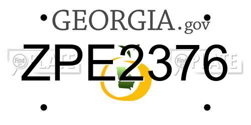 ZPE2376 Georgia License Plate