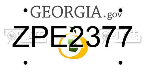 ZPE2377 Georgia License Plate