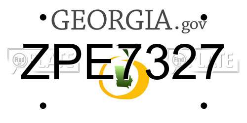 ZPE7327 Georgia License Plate