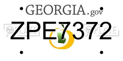 ZPE7372 Georgia License Plate