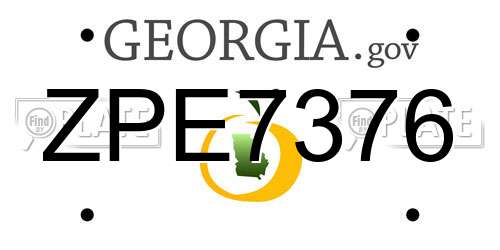 ZPE7376 Georgia License Plate