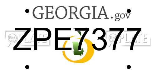 ZPE7377 Georgia License Plate