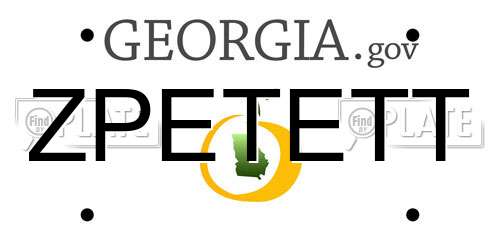 ZPETETT Georgia License Plate
