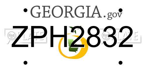 ZPH2832 Georgia License Plate