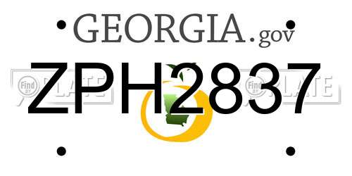 ZPH2837 Georgia License Plate