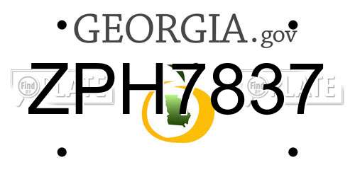 ZPH7837 Georgia License Plate
