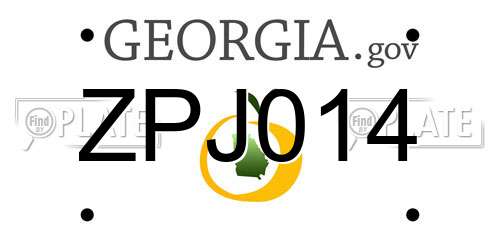 ZPJ014 Georgia License Plate