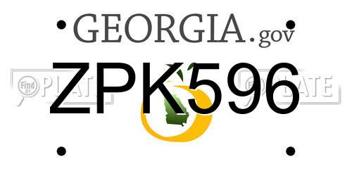ZPK596 Georgia License Plate