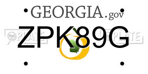 ZPK89G Georgia License Plate