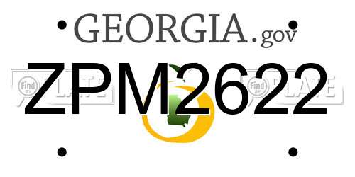 ZPM2622 Georgia License Plate