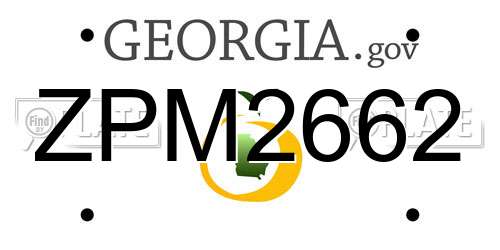 ZPM2662 Georgia License Plate