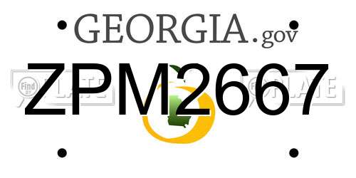 ZPM2667 Georgia License Plate