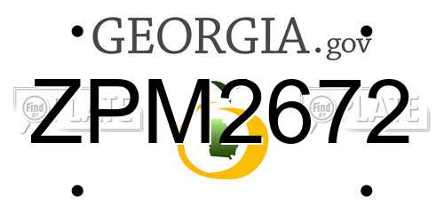 ZPM2672 Georgia License Plate