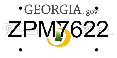 ZPM7622 Georgia License Plate