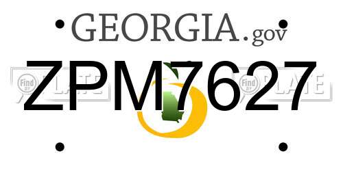 ZPM7627 Georgia License Plate