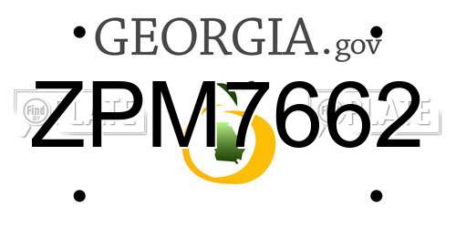 ZPM7662 Georgia License Plate