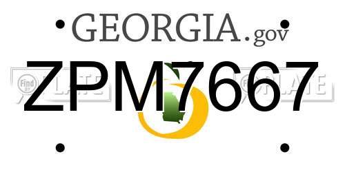 ZPM7667 Georgia License Plate