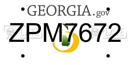 ZPM7672 Georgia License Plate