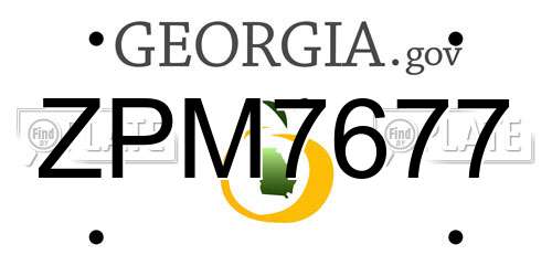 ZPM7677 Georgia License Plate