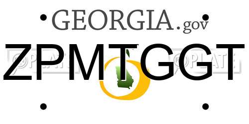 ZPMTGGT Georgia License Plate