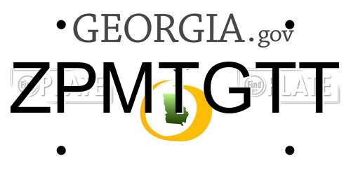 ZPMTGTT Georgia License Plate