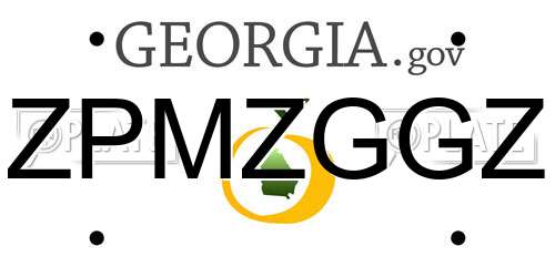 ZPMZGGZ Georgia License Plate