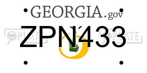 ZPN433 Georgia License Plate