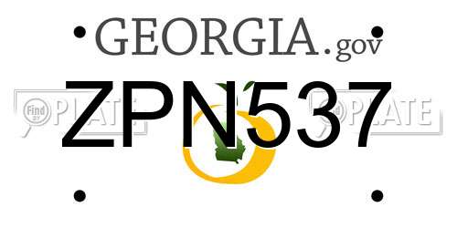 ZPN537 Georgia License Plate