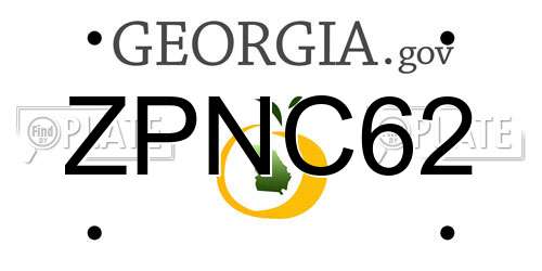 ZPNC62 Georgia License Plate