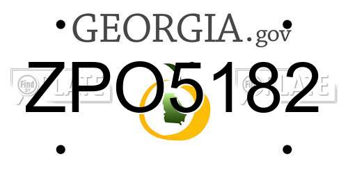 ZPO5182 Georgia License Plate