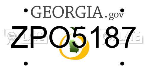 ZPO5187 Georgia License Plate