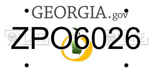 ZPO6026 Georgia License Plate