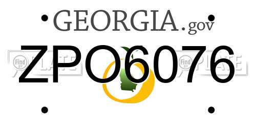 ZPO6076 Georgia License Plate