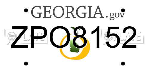 ZPO8152 Georgia License Plate