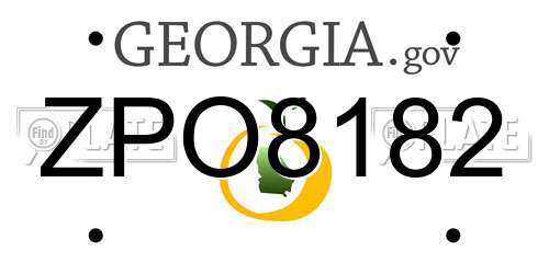 ZPO8182 Georgia License Plate