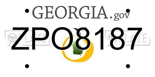ZPO8187 Georgia License Plate