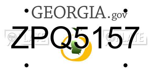 ZPQ5157 Georgia License Plate