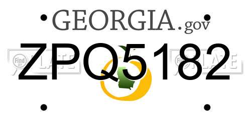 ZPQ5182 Georgia License Plate