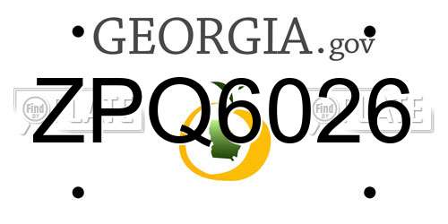 ZPQ6026 Georgia License Plate