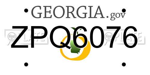 ZPQ6076 Georgia License Plate