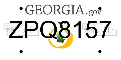 ZPQ8157 Georgia License Plate
