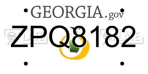 ZPQ8182 Georgia License Plate